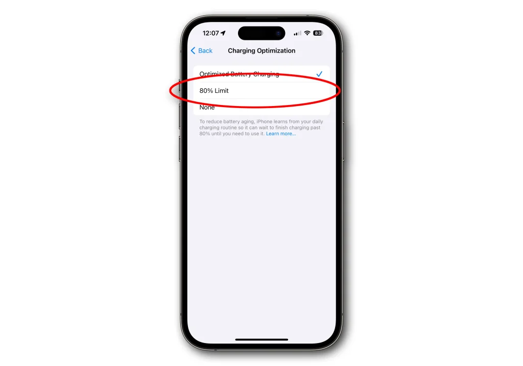 iPhone 80% Charge Limit